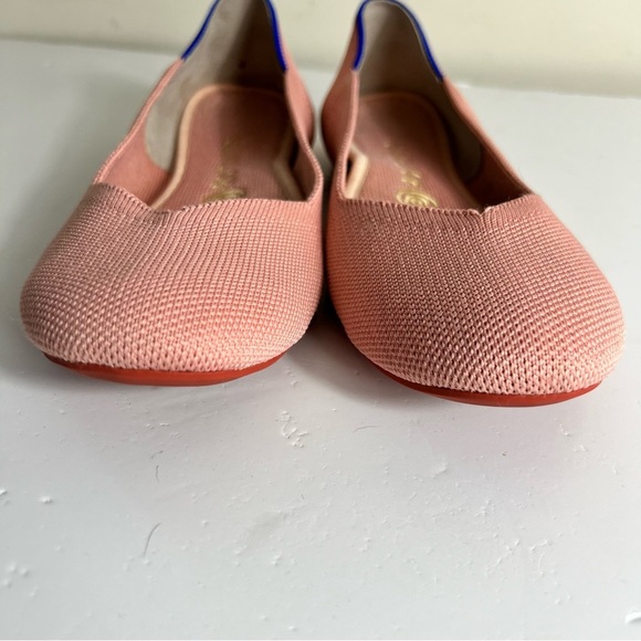 Rothy’s The Flat Shoes Womens 7.5 Coral Pink Slip On Retired Washable Ballerina - Picture 12 of 15